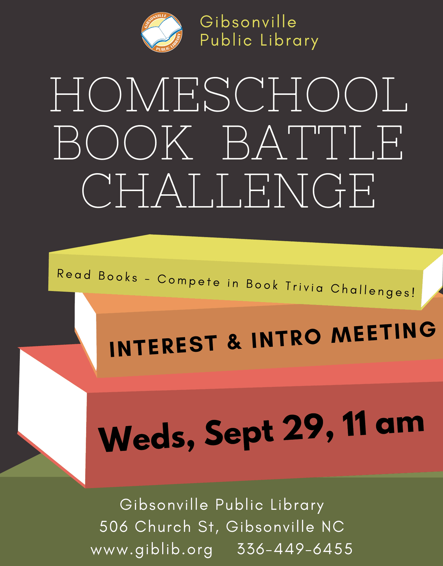 Book Battle Interest Meeting Gibsonville Public Library