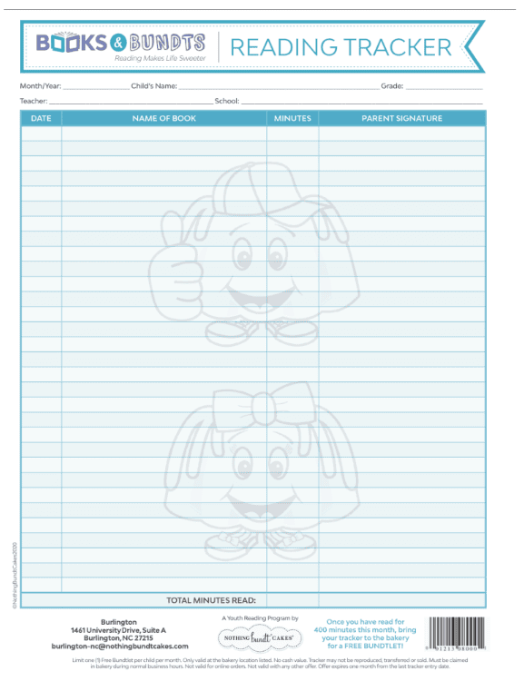 thumbnail of reading log printable form