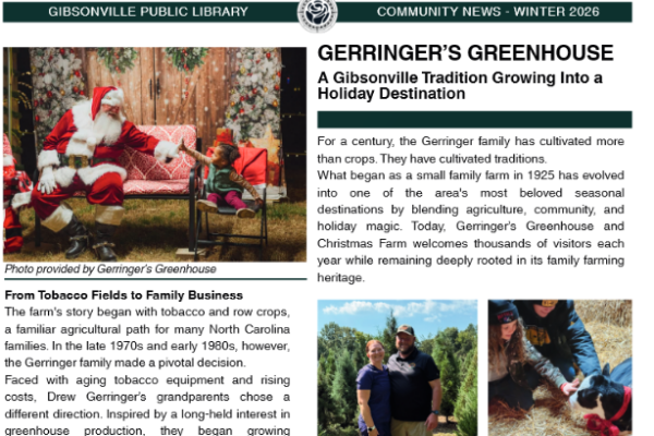 Front page of November 2026 edition of Gibsonville Compass Rose newsletter